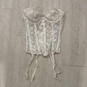 Elegant Ivory Lace Bustier Corset 32C